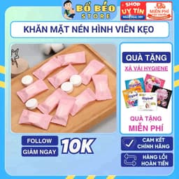 Combo 10 Khăn Giấy Lau Đa Năng Nén Du Lịch Bỏ Túi Hình Viên Kẹo 1