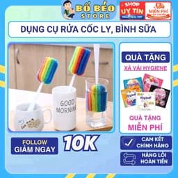 Cây Rửa Cốc Ly 7 Màu - Dụng Cụ Cọ Bọt Biển Rửa Vệ Sinh Bình Sữa 1