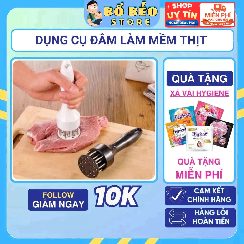 Dụng Cụ Châm Đâm Dần Thịt MEAT TENDERIZER, Búa Xăm Dằm Làm Mềm Thịt Bò, Thịt Lợn Thông Minh