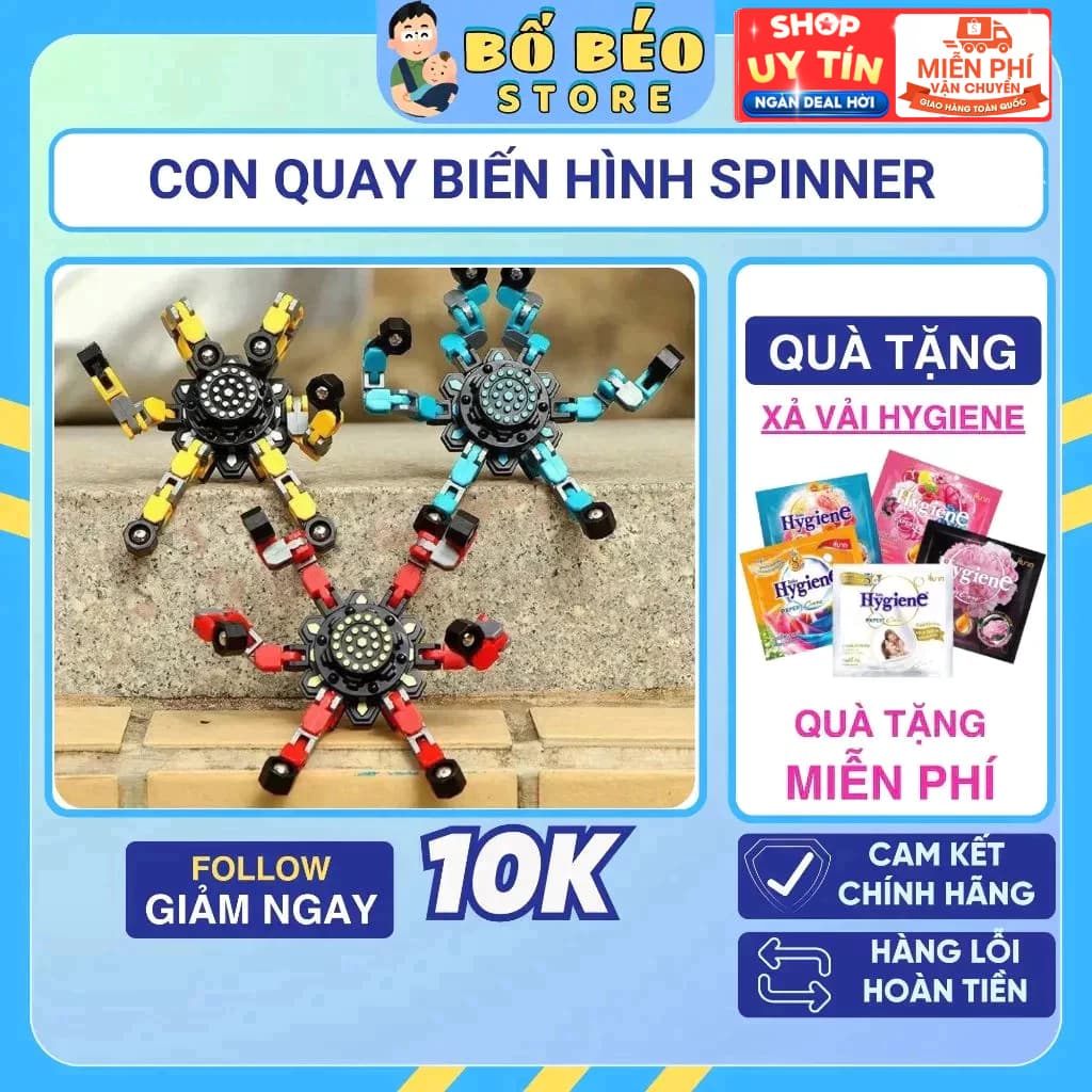 Đồ Chơi Con Quay Spinner Robot Biến Hình Thông Minh Cho Bé