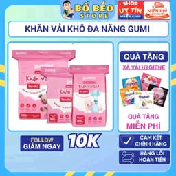 Khăn vải khô Gumi chính hãng, khăn khô đa năng, cao cấp dành cho mẹ và bé 300/600/ 900g 1