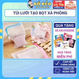 Túi Lưới Tạo Bọt Xà Phòng  Bao Lưới Đựng Xà Bông Tiện Lợi  2 Lớp Có Dây Rút 1
