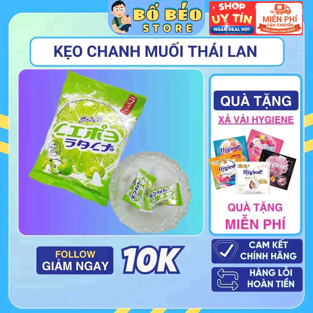 Kẹo cứng LIME SALT chanh muối 100g Thái Lan chua mặn bánh vitamin Ccandy sweet