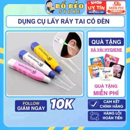 Dụng Cụ Lấy Ráy Soi Tai Có Đèn Cho Người Lớn Và Em Bé Loại 1 - Máy Vệ Sinh Ngoáy Hốc Dáy Tai 1