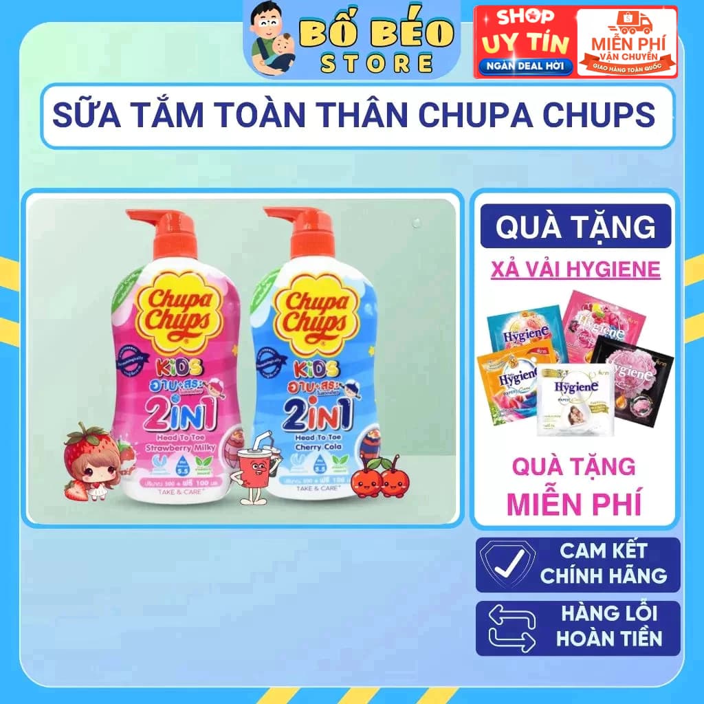 Sữa Tắm Gội Toàn Thân Cho Bé Chupa Chups Thái Lan 600ml
