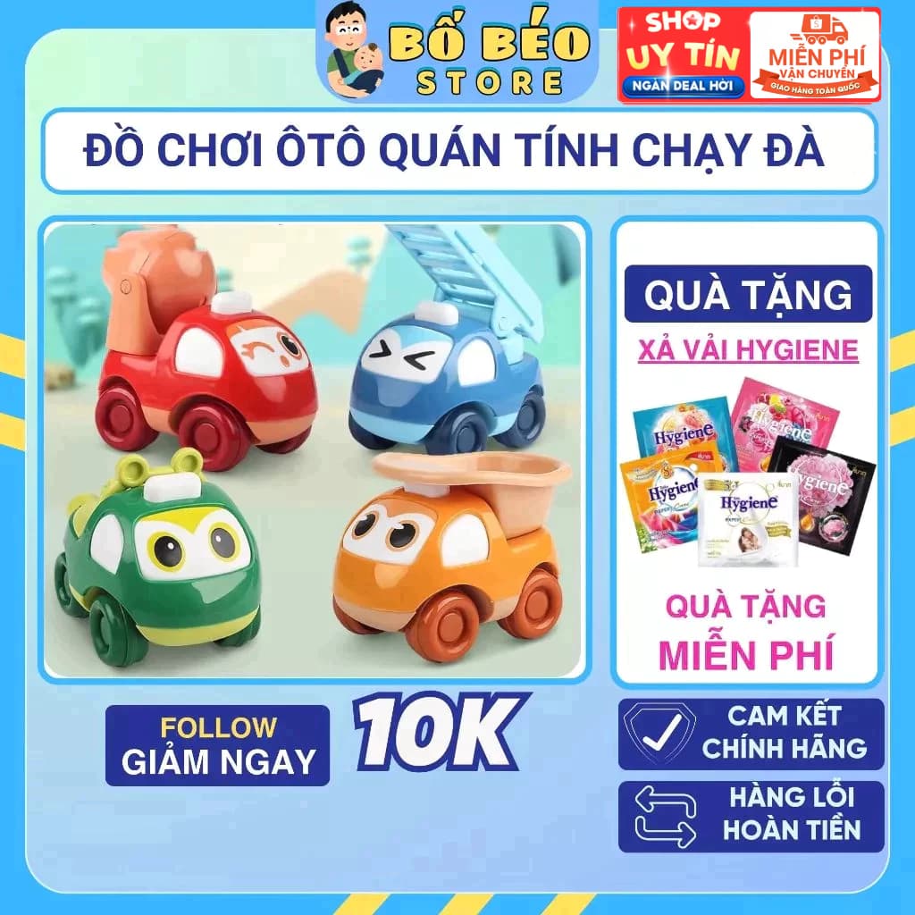 Bộ đồ chơi ô tô quán tính mi ni hoạt hình mô tả xe công trình, xe kỹ thuật, xe thang, xe cứu hộ đẹp và dễ thương