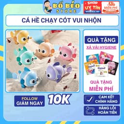 Đồ chơi chú cá hề chạy cót dễ thương, quẫy đuôi vui nhộn, chất liệu nhựa ABS an toàn cho bé 1