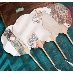 QUẠT GIẤY XUYẾN CHỈ CỔ TRANG TIÊN CẢNH VIẾT CHỮ THƯ PHÁP NGHỆ THUẬT PHỤ KIỆN HÁN PHỤC VIỆT PHỤC CỔ 3