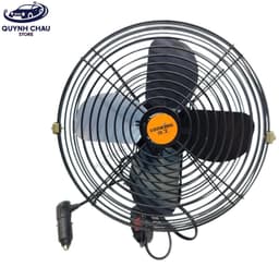 Quạt Kẹp Lồng Sắt Cánh Sắt 22cm Màu Đen 12V/24V - Kẹp Trên Ô Tô, Xe Hơi 3