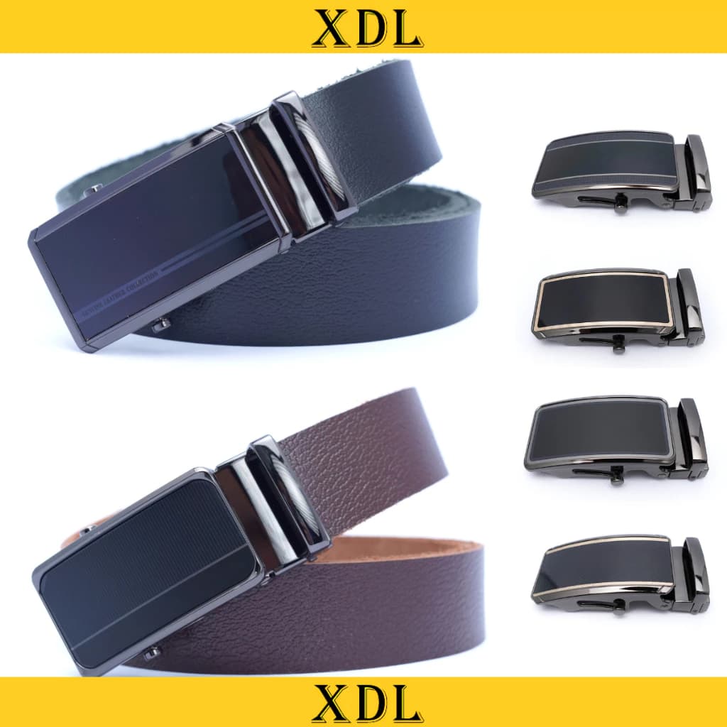 Thắt lưng nam da bò nguyên tấm, dây lưng nam da thật khoá lăn L05CB4