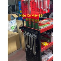 [HOT] Xe đẩy dụng cụ 3 tầng 15kg, Kệ để đồ dùng cơ khí 3 tầng có bánh xe, giá treo đồ kèm 20 móc treo bộ phụ kiện đầy đủ 5