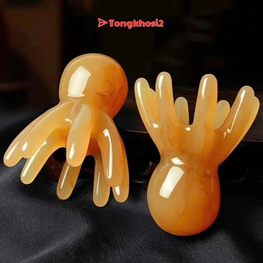 Cây massage da đầu hình bạch tuộc giúp thư giãn và kích thích tuần hoàn máu hiệu quả.