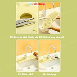 Thảm silicon hứng nước, tấm lót bồn rửa bát, tấm lót bồn rửa chén silicon VINBEO-[AL99] 2