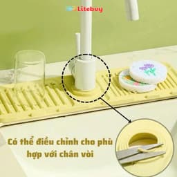 Thảm silicon hứng nước, tấm lót bồn rửa bát, tấm lót bồn rửa chén silicon VINBEO-[AL99] 9