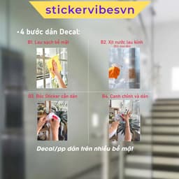 Decal Sticker, Vietnam Flag & slogan "Viet Nam Hoa Binh", Decor Lễ 30/4, 1/5, 2/9, Kính, cửa hàng, Laptop SFL15 7