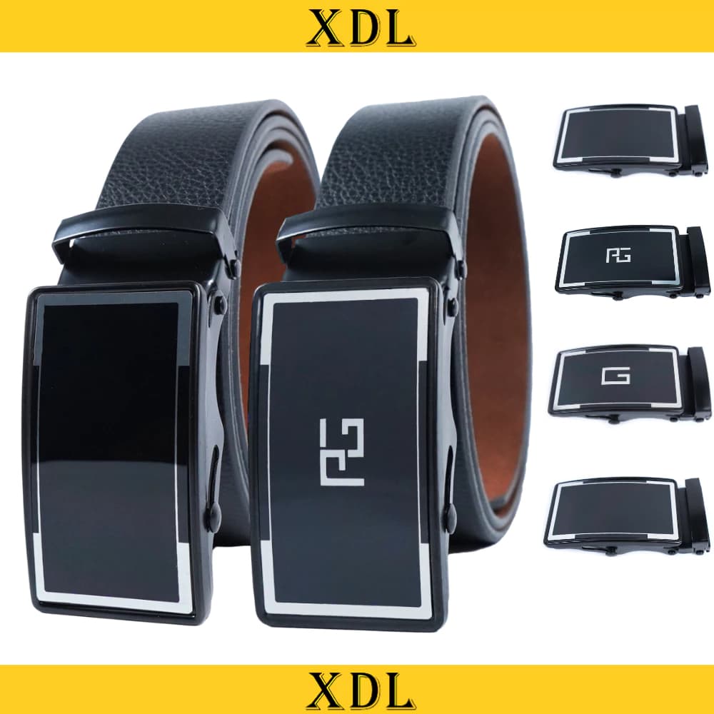 Thắt lưng nam khóa tự động, dây lưng khóa con lăn mặt kính bạc A2LC38C