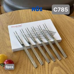 Set 6 Dĩa Trái Cây, Hoa Quả Vân Đá Chockmen Inox 18/10 C785 CKM-AL785 Cao Cấp 1