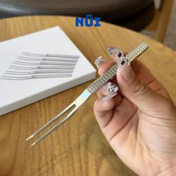 Set 6 Dĩa Trái Cây, Hoa Quả Vân Đá Chockmen Inox 18/10 C785 CKM-AL785 Cao Cấp 2