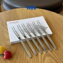 Set 6 Dĩa Trái Cây, Hoa Quả Vân Đá Chockmen Inox 18/10 C785 CKM-AL785 Cao Cấp 6