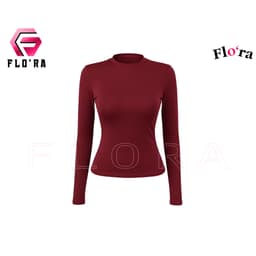 [MÀU MỚI] Áo Thun TAY DÀI CỔ TRÒN DÁNG DÀI Thun Borip Lụa DD116, Áo Thun Nữ Kiểu Trơn Ôm Body Flo'ra 9