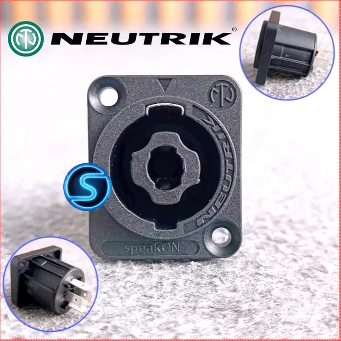Ổ loa, giắc cắm loa hãng, newtrik,  Neutrik NL4MPXX ( Giá 1c )