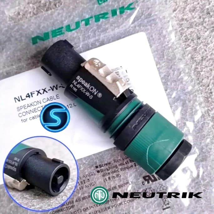 Giắc cắm loa, jack loa sân khấu hãng, neutrik, Newtrik NL4FXX-W-S ( Giá 1c )