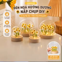 (LOẠI 1) Đèn ngủ hoa hướng dương tự làm nắp chụp thủy tinh DIY quà tăng ý nghĩa dành tặng người yêu 1