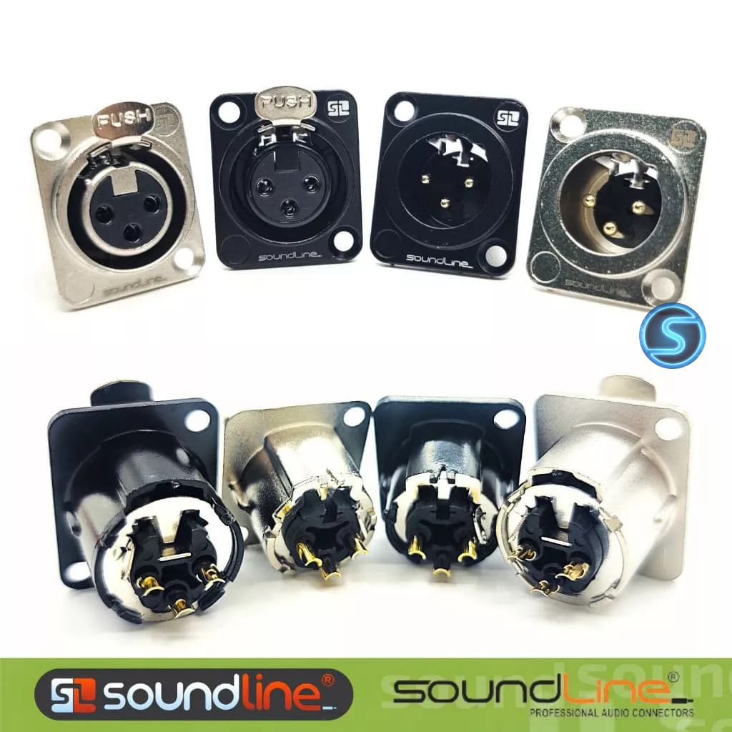 Ổ jack Canon XLR , Ổ âm Canon chân đồng SOUNDLINE( Giá 1chiếc )