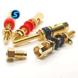 ( 1 Cặp ) Cọc loa, cầu loa đỏ đen dài, đấu dây loa 4