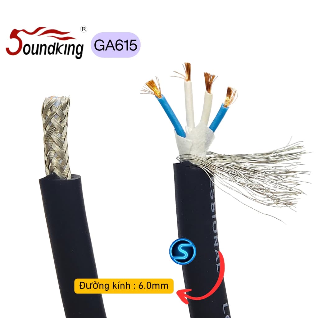 Dây tín hiệu 4 Lõi âm thanh, Micro SOUNDKING GA615