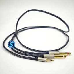 Dây jack tín hiệu 3.5 ra 2 đầu 6 ly. Bọc Xác rắn, chống gập gãy, hãng Soundline 3