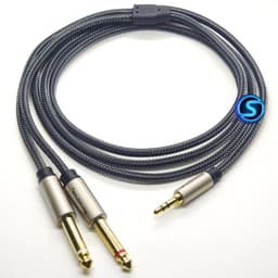 Dây jack tín hiệu 3.5 ra 2 đầu 6 ly. Bọc Xác rắn, chống gập gãy, hãng Soundline 5