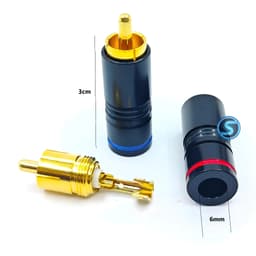 ( 1 Cặp ) Jack rắc AV, Hoa sen, RCA xám, đen 3
