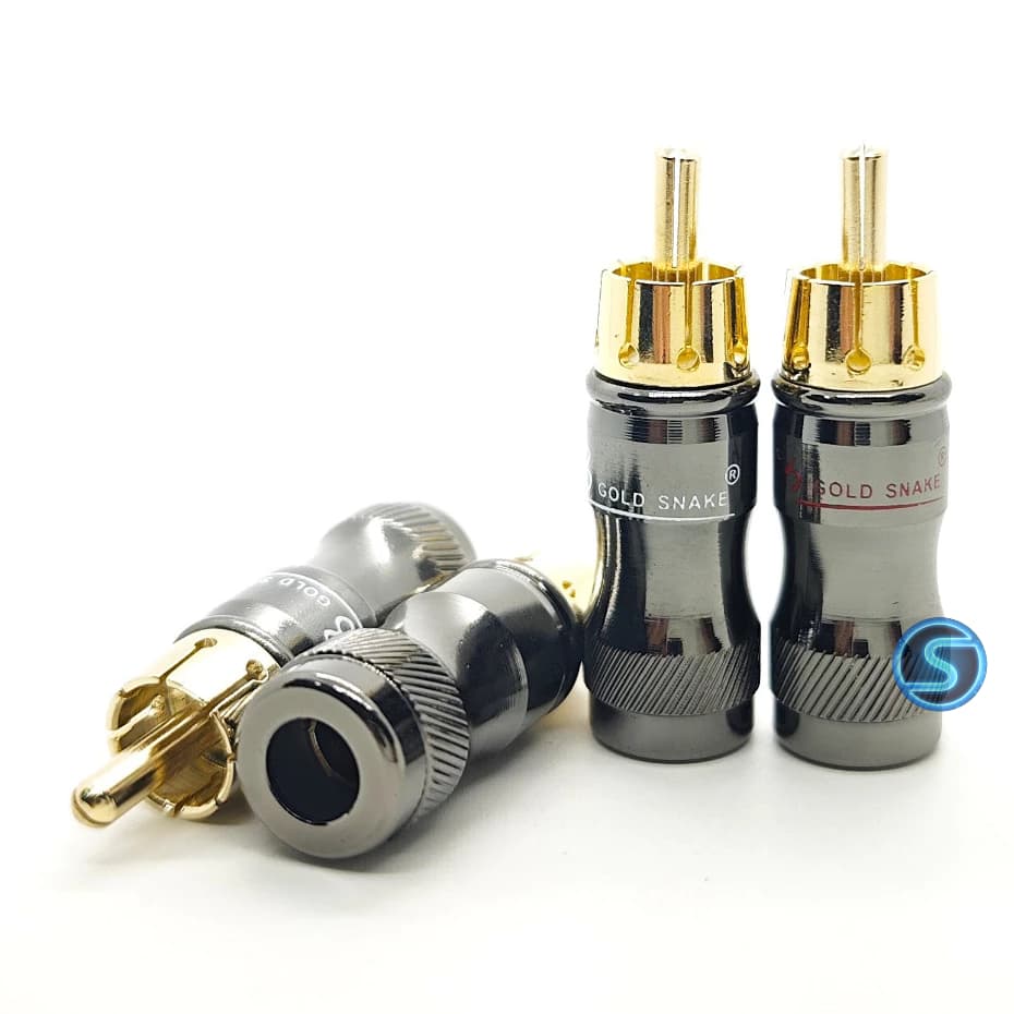(1 Cặp) Jack AV - Hoa Sen - RCA hàn dây hãng GOLD Snake. Hàn Dây AV