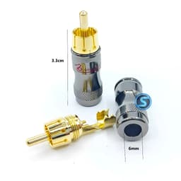 (1 Cặp) Jack AV - Hoa Sen - RCA hàn dây hãng GOLD Snake. Hàn Dây AV 3