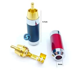 (1 Cặp) Jack rắc AV, Hoa sen, RCA hàn dây, chân đồng . Hàng Tốt đẹp 3
