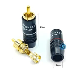 ( 1 Cặp ) Jack AV, Hoa Sen, RCA hãng Gold Snake màu đen, dùng cho cỡ dây 8mm 3
