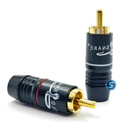 ( 1 Cặp ) Jack AV, Hoa Sen, RCA hãng Gold Snake màu đen, dùng cho cỡ dây 8mm 4