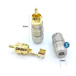 ( 1 cặp ) Jack AV - Hoa Sen - RCA hàn dây hãng GOLD Snake, hàng đẹp. 2
