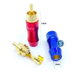 (1 Cặp) Jack rắc AV, Hoa Sen, RCA Palic  , chân đồng, hàn dây 2