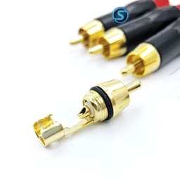 (1 Cặp) Jack AV, Hoa Sen, RCA , hàn dây , chân đồng đẹp chính hãng SL. 3