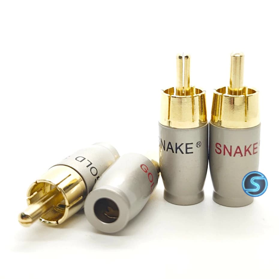 ( 1 Cặp ) Jack rắc Hoa sen, AV, RCA Gold snake nhỏ, sử dụng dây  cỡ 5mm