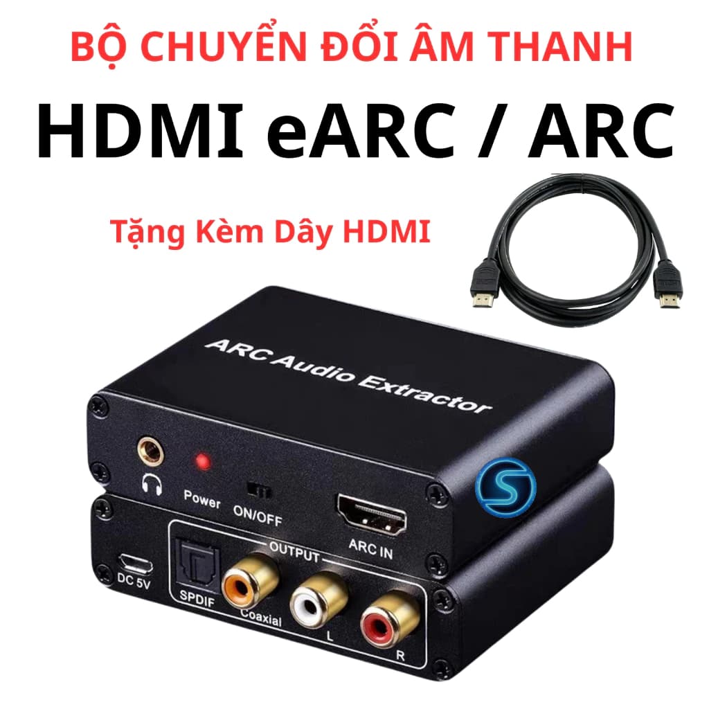 Bộ chuyển đổi âm thanh cổng HDMI ARC ra Quang /AV tặng kèm dây hdmi