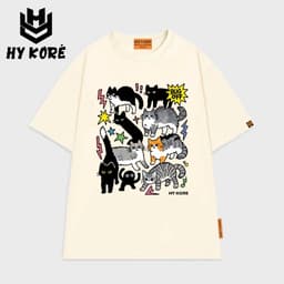 Áo Thun Nam Nữ Form Rộng Localbrand HY KORÉ Đàn Mèo 3225 Oversize Unisex Vải Cotton Thấm Hút Mồ Hôi 1