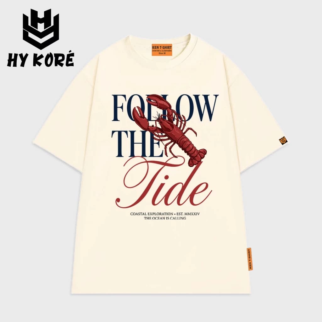 Áo Thun Nam Nữ Form Rộng Localbrand HY KORÉ Tôm Hùm 3228 Oversize Unisex Vải Cotton Thấm Hút Mồ Hôi