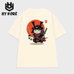 Áo Thun Nam Nữ Form Rộng Localbrand HY KORÉ Samurai Mèo 3229 Oversize Unisex Vải Cotton Thấm Hút Mồ Hôi 1
