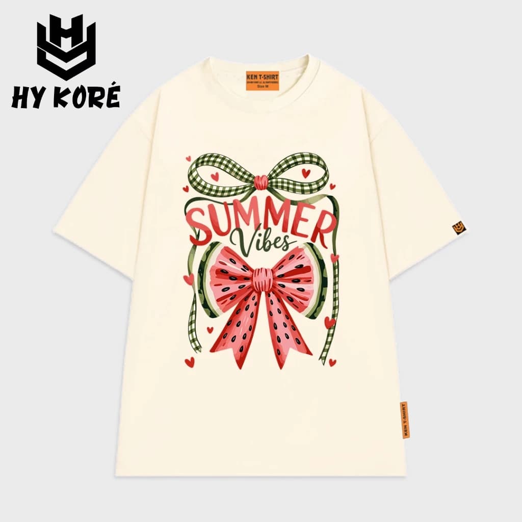Áo Thun Form Rộng Localbrand HY KORÉ Nơ Dưa Hấu 3234 Oversize Unisex Vải Cotton Thấm Hút Mồ Hôi