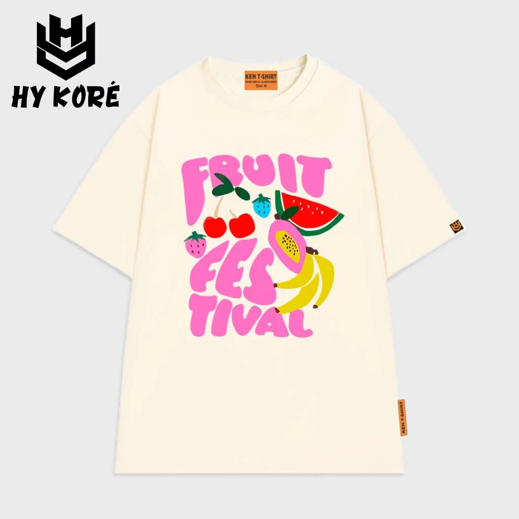 Áo Thun Nam Nữ Form Rộng Localbrand HY KORÉ Fruit 3237 Oversize Unisex Vải Cotton Thấm Hút Mồ Hôi