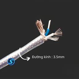 Dây tín hiệu Mạ Bạc Quân Sự Âm Thanh, Đường kính 3.5mm. 3