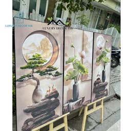 [TRANH ĐÈN LED] Tranh Tráng Gương KÈM ĐÈN LED 220V "Hoa Sen Vàng" In Cao Cấp - Trang trí hành lang, Treo Phòng Khách. 7